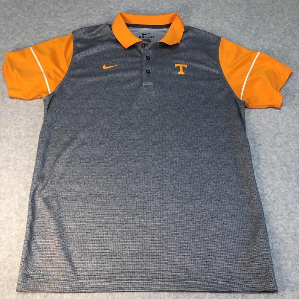 Nike Polo Shirt Mens Size Large University of Tennessee Vols Gray Short Sleeve